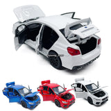 1/30 Subaru WRX STI Model Toy Car Diecast Sedan Toy Vehicle Doors Open Pull Back