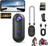 POV thumb camera with magnetic mount, black body, USB cable and 64GB card
