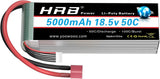 2pcs New HRB 5S Lipo Battery 18.5V 5000mAh 50C T Deans Plug RC Car