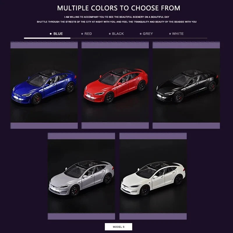 1:24 Tesla Model S 1/24 Diecast Model Car Toy Collection Gift Kids Adults