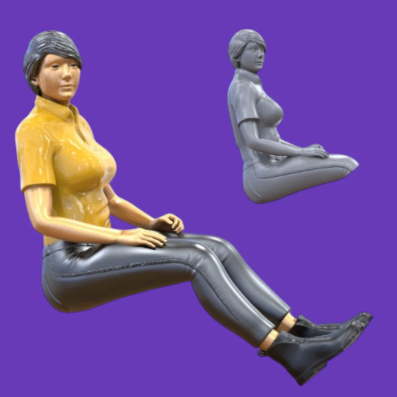 Woman Passenger Resin 3d printed Female Model Car Girl Unpainted Lady Diorama