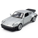 1/36 Porsche 911 Turbo Model Toy Car Metal Diecast Toy Vehicle Doors Open Silver
