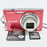 Panasonic Lumix DMC-FH27 Touchscreen 16MP Red Digital Camera Leica EUC Tested