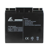 12V 18Ah maintenance-free sealed lead acid battery with labeled panel and caution text