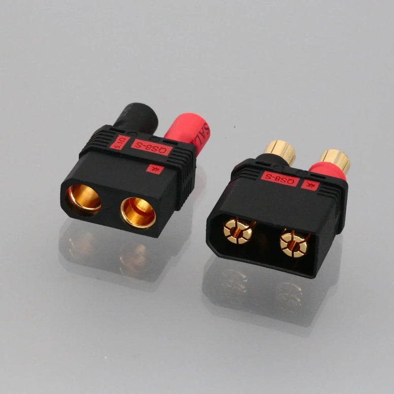 1Pair No wire adapter QS8 to 8mm Bullets RC Lipo Battery Run on ESC Heavy Duty