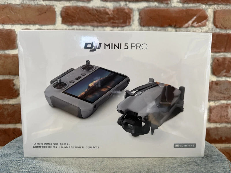 DJI Mini 5 Pro drone and remote controller in retail box