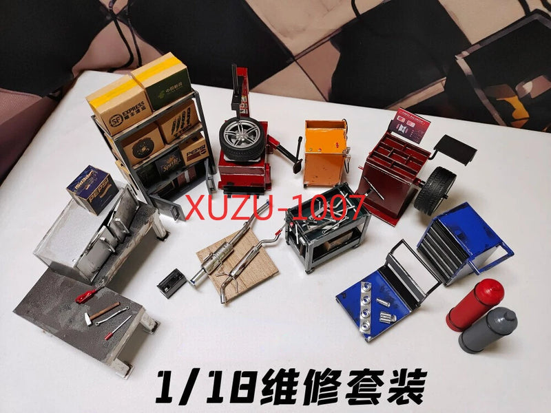 Diorama 1/18 Car Garage Repair Props Model Workshop Tool Scene Display Model Toy