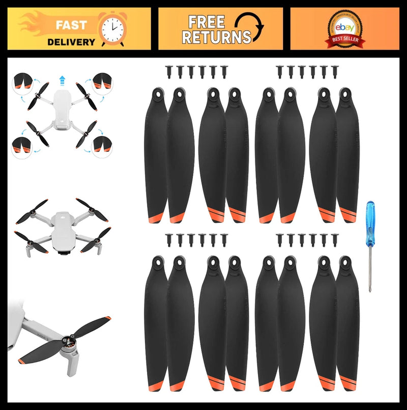 16PCS Mini 4K Propellers for DJI Mavic Mini 2 SE Drone - Replacement Blades & Sc