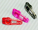 25T aluminum servo horn 3-pack: red, pink and black CNC horns with mounting holes