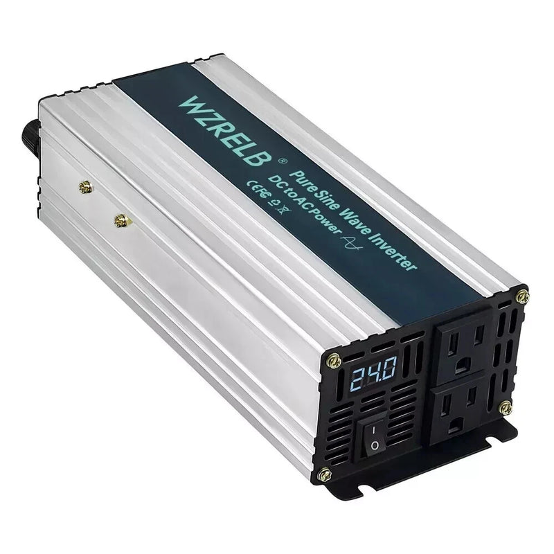 600W Pure Sine Wave Inverter 24V to 110V 120V Power Converter Truck Camp Solar