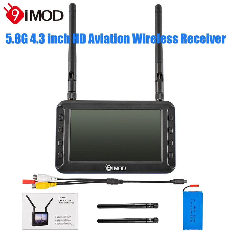 9IMOD 4.3inch 5.8G FPV Monitor HD Aviation Wireless Receive Image Transmission