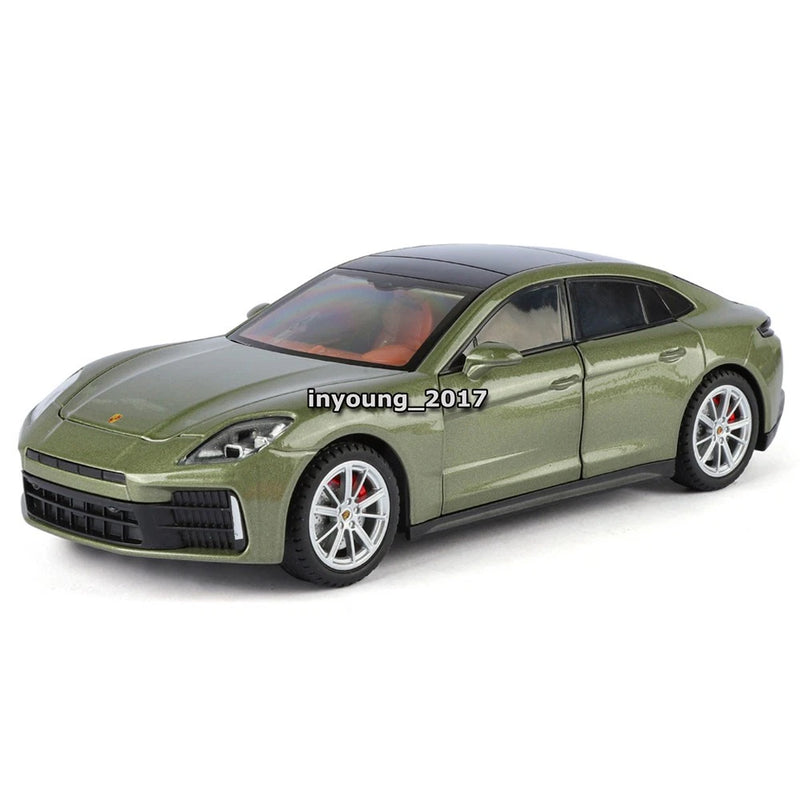 1/24 Porsche Panamera Model Toy Car Metal Diecast Toy Vehicle Doors Open Green
