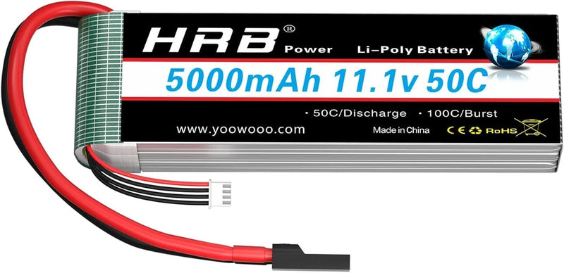 HRB 3S 5000mAh Lipo Battery 11.1V 50C RC Lipo Battery with TR Plug Compatible