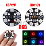 7 Colors RGB 5050 LED Lamp X8/16V X6/12V Round Circle Board Fit FPV Multicopter