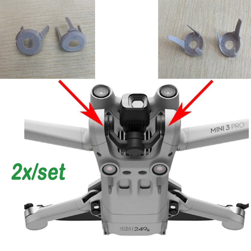 Drone gimbal camera damper assembly accessory, gray mount brackets