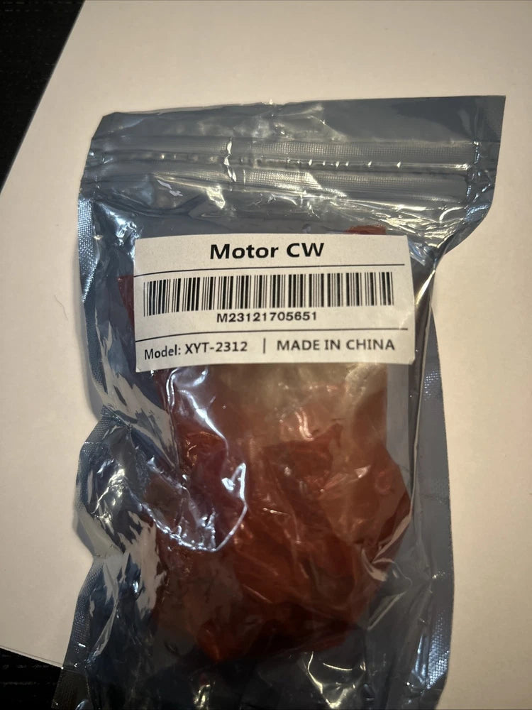 CW drone motor 2312A in sealed plastic bag with barcode label