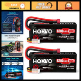 High-Performance 7.4V 6200mAh 100C LiPo Battery Pack for RC Cars - 2 Pack Battery