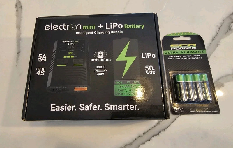 EcoPower Electron Mini + Lipo Battery Intelligent charging Bundle + AA Batteries Battery