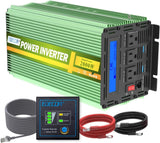 2000W 24V Power Inverter with LCD, Remote & Dual USB Ports - AC Converter