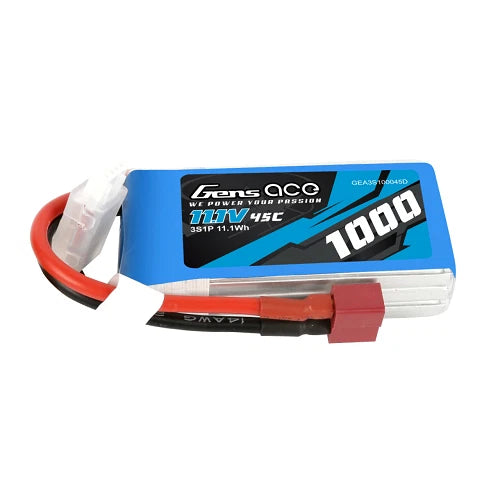 1000mAh 3S 45C 11.1V Gens ace Lipo Battery Pack with Deans Plug Battery