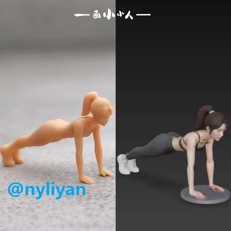 1/43 1/64 1/87 Fitness Exercise Girl Scene Props Figure Model For Cars Vehicles