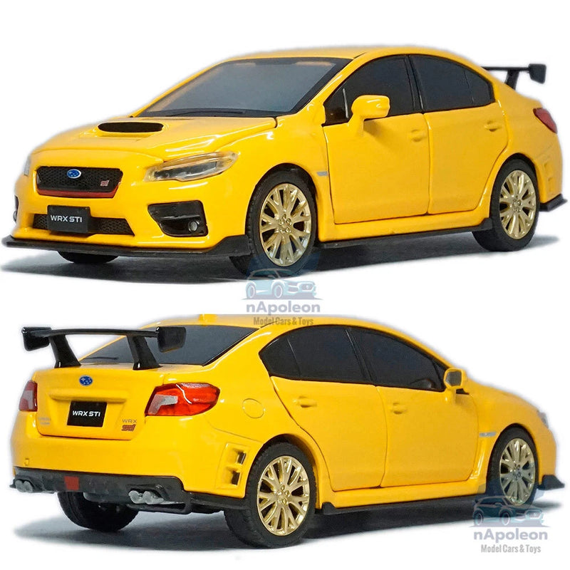 1:32 Subaru WRX STI Model Car Alloy Diecast Vehicle Collection Kids Gift Yellow