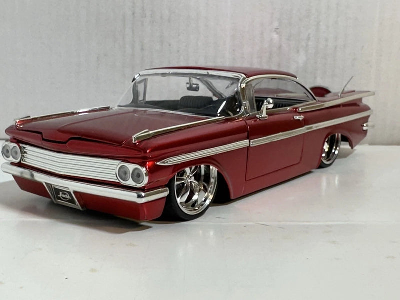 JADA BIGTIME BTK 1959 CHEVY IMPALA RED 1:24 DIECAST MODEL CAR NEW NO BOX
