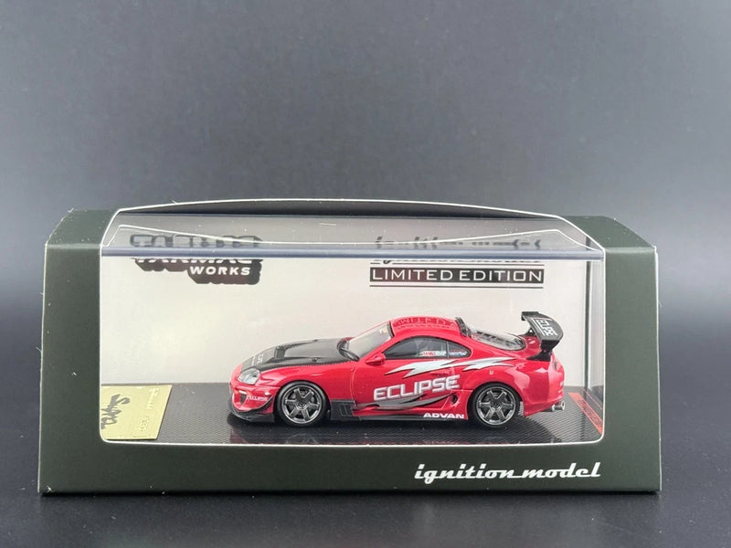 Red ECLIPSE sports car die-cast model in clear display box, Limited Edition logo