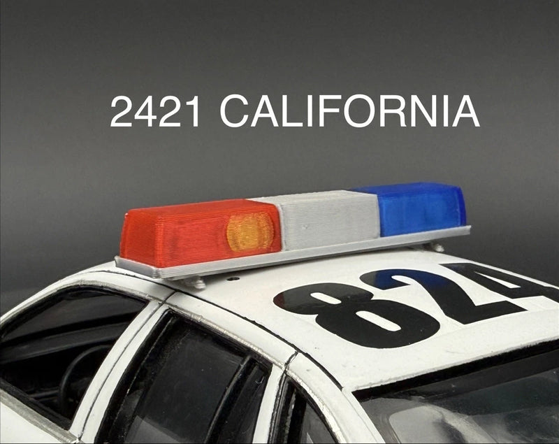1/24 25 Scale Model Blue Red California Twinsonic Lightbar Police Highway Patrol