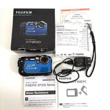 Fujifilm FinePix XP200 Blue Digital Camera Boxed Charger Battery Japan Model