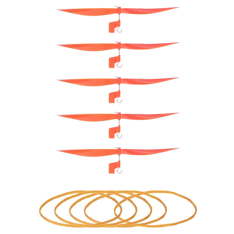 Orange plastic drone propeller blades, 18 cm, 5-pack bundle