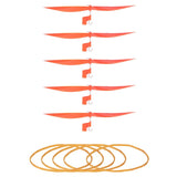 Orange plastic drone propeller blades, 18 cm, 5-pack bundle