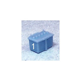Light blue resin model battery block with two top terminals