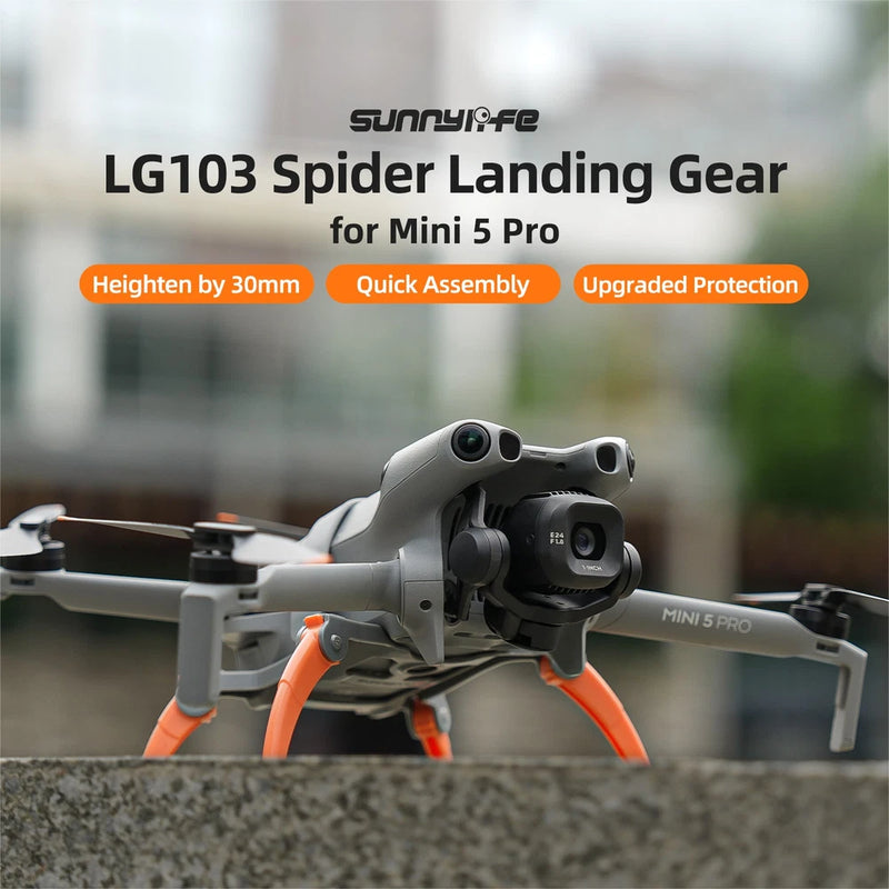 Heighten landing gear accessory for DJI Mini 5 Pro, gray folding tripod mount