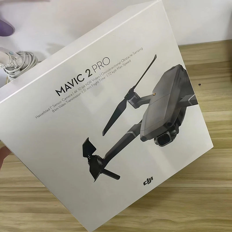 DJI Mavic 2 Pro drone box with drone illustration