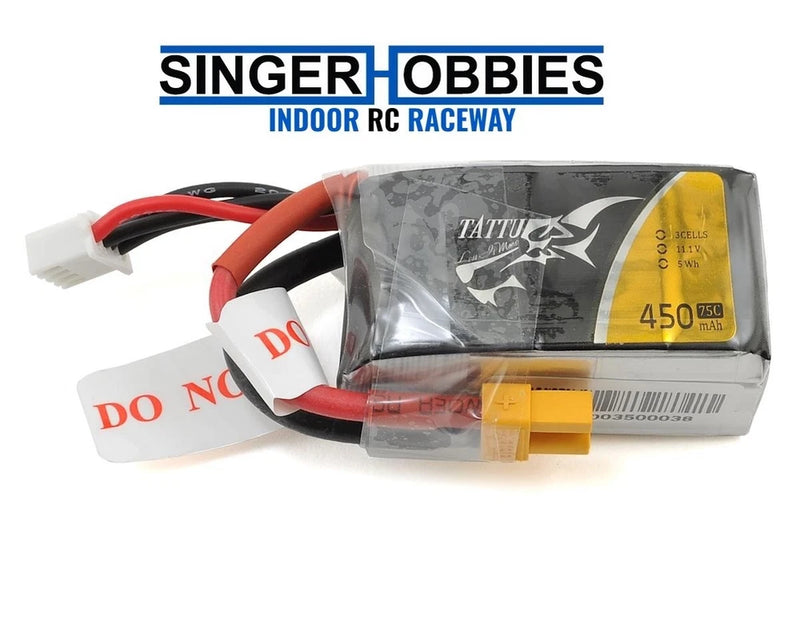GENS ACE TAT-75C-450-3S1P-XT30 3s LiPo Battery 75C (11.1V/450mAh) XT-30 Connecto Battery