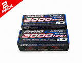 Traxxas 2S LiPo iD RC battery pack, 3000mAh, blue label, two-pack