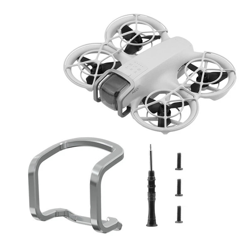 Aluminum gimbal lens bumper guards for DJI Neo drone, with screws and brackets