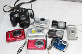 Lot of 9 Digital Cameras Diff Brands - Broken - SOLD AS IS, For Parts and Repair