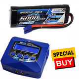 NHX Muscle Pack 8.4V 5000mAh 7-Cell Nimh Hump Battery w/ EC3 / EZPRO AC Charger Battery