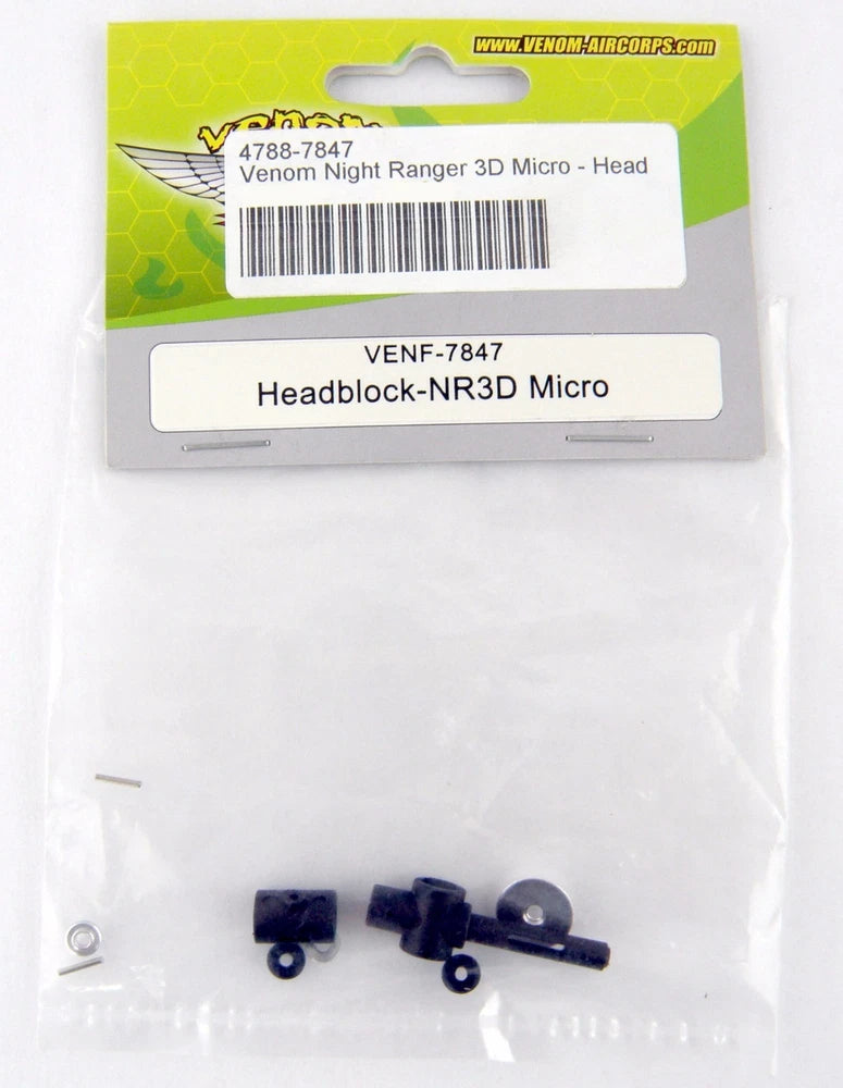 Venom Night Ranger 3D Micro RC helicopter headblock, small dark metal parts