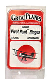 GREAT PLANES Small Pivot Point Hinges 15pcs GPMQ4001