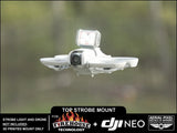 Drone top strobe light mount on a quadcopter