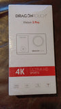 Dragon Touch Vision 3 Pro 4K sports camera retail box, front with product labels
