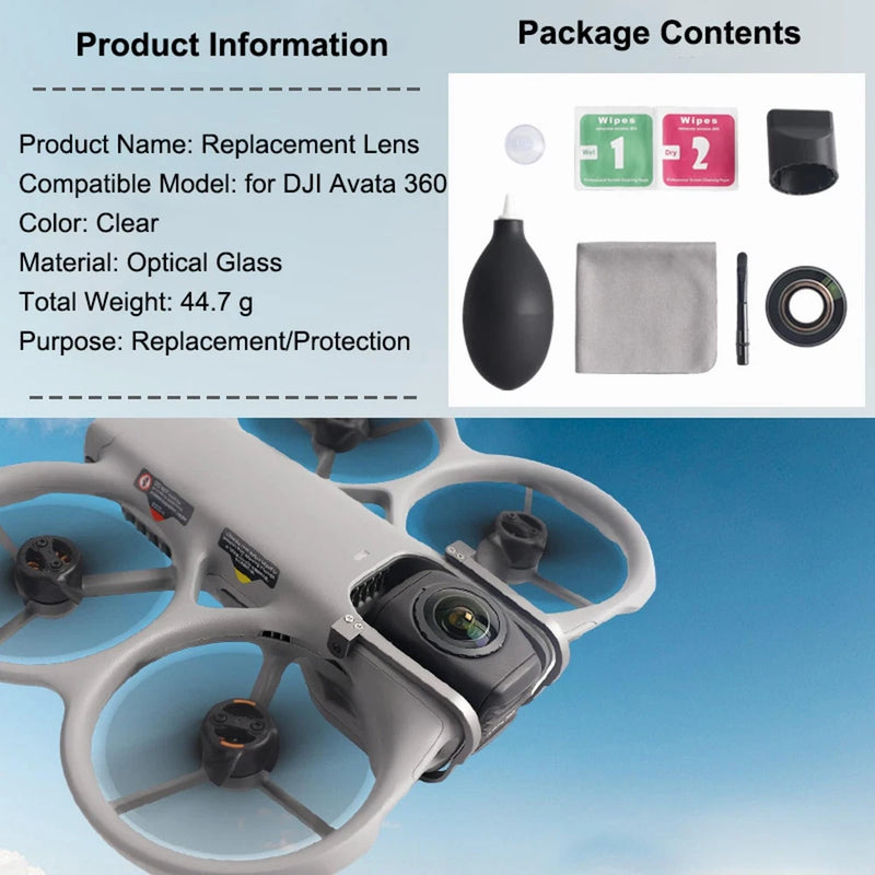 High Clarity Replacement Lens for DJI Avata 360 Drone Restores True Aerial Image