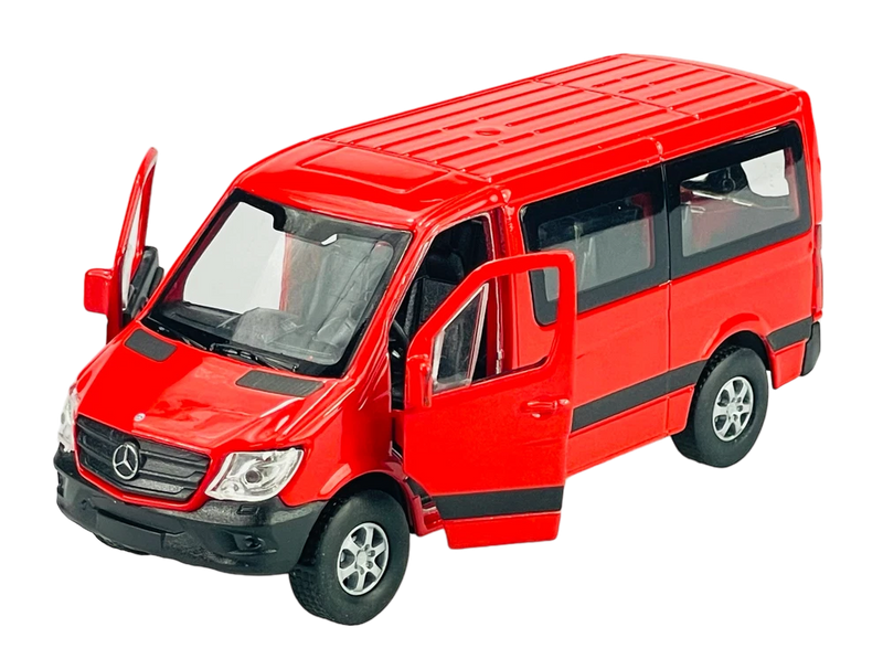 WELLY MERCEDES-BENZ SPRINTER TRAVELINER RED 1:34 NEW METAL DIE CAST MODEL IN BOX