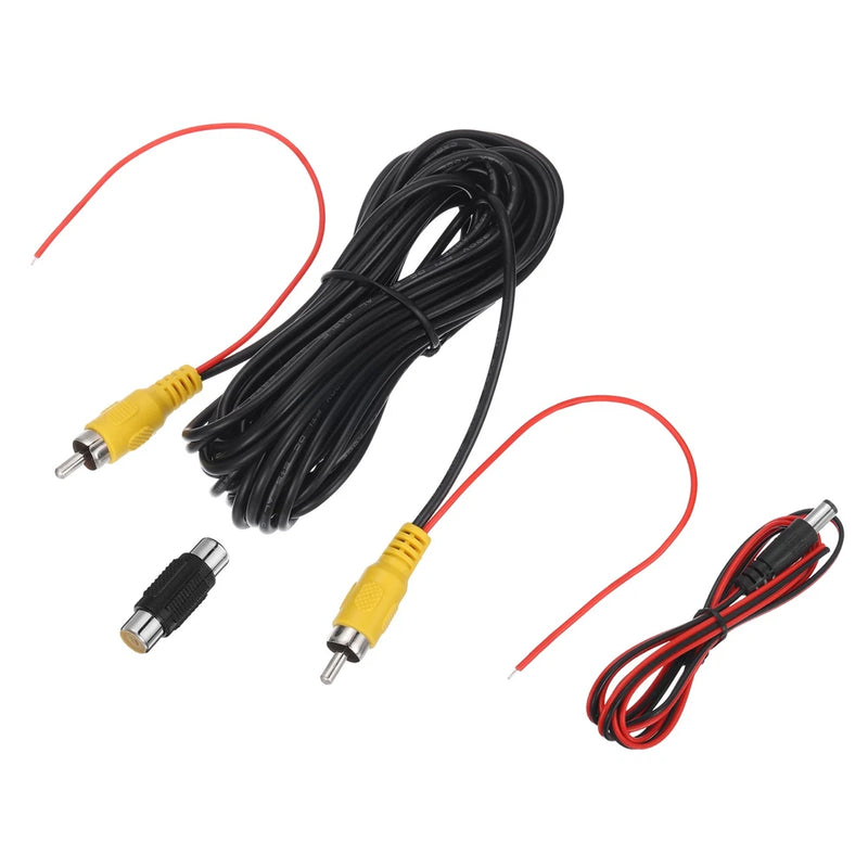 1 Pcs 19.68ft Male to Male RCA Extension Cable, Black, with Coupler, DC Wire