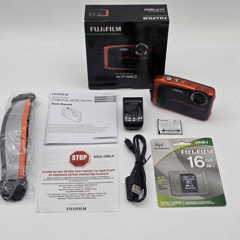 MINT Fujifilm FinePix XP90 Water Resistant Digital Camera 16.4MP 5x Opt Zoom HD