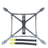13 in carbon fiber drone rack with mounting arms, FPV quadcopter frame and straps