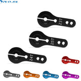 Aluminum RC steering servo half arm horn 23T/24T/25T, multiple colors.